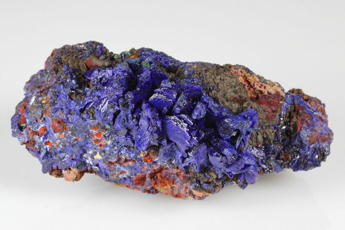 Vibrant-Blue Azurite Crystals with Malachite - Laos #178151